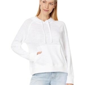 Faherty Sunwashed Organic Cotton Slub Hoodie white M lightweight minimalist